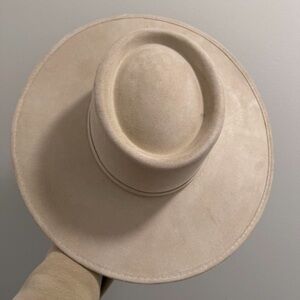 Freebird Cowboy Western Flat Brim Hat in Light Beige